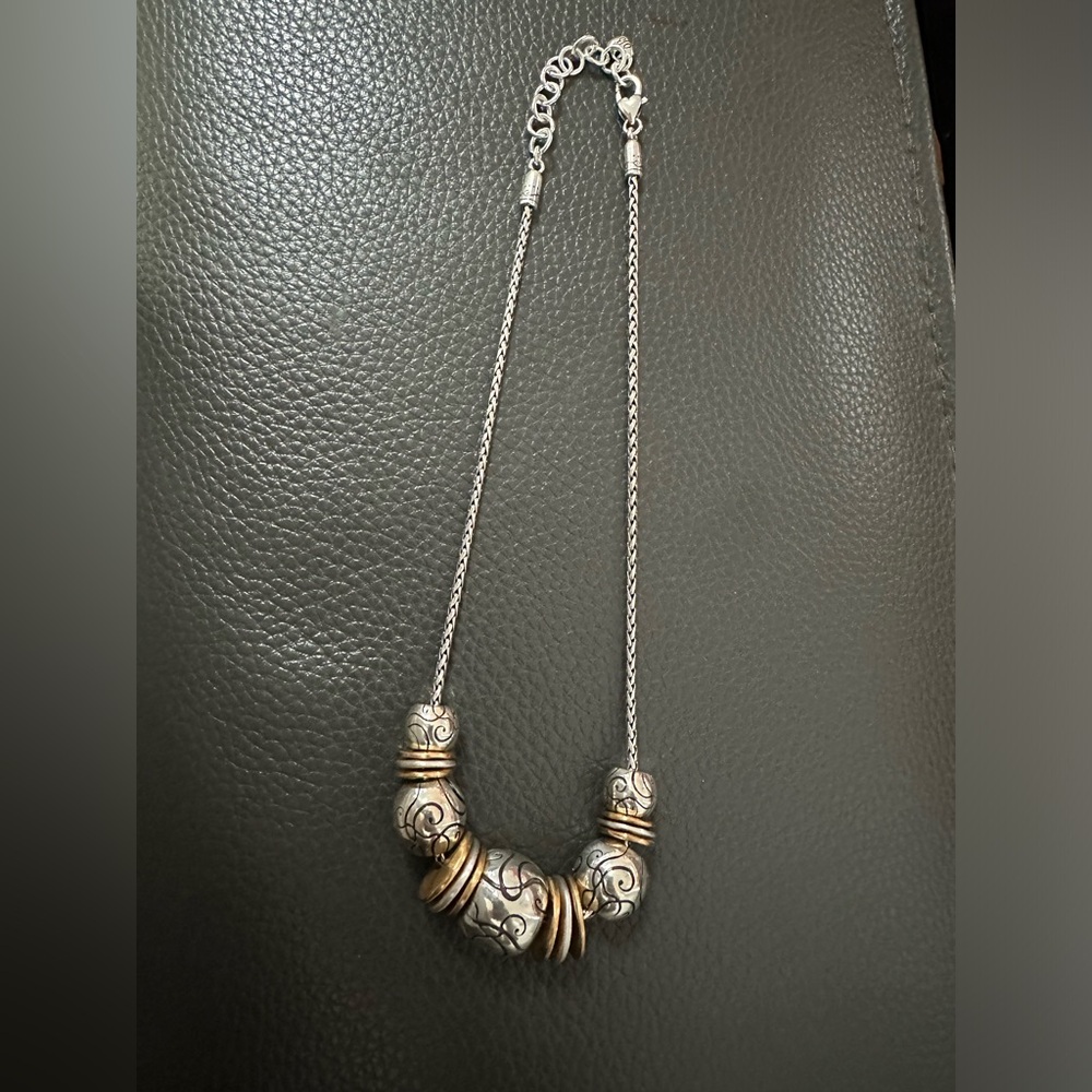 Brighton Necklace sliver and gold mixed on a braided chain
